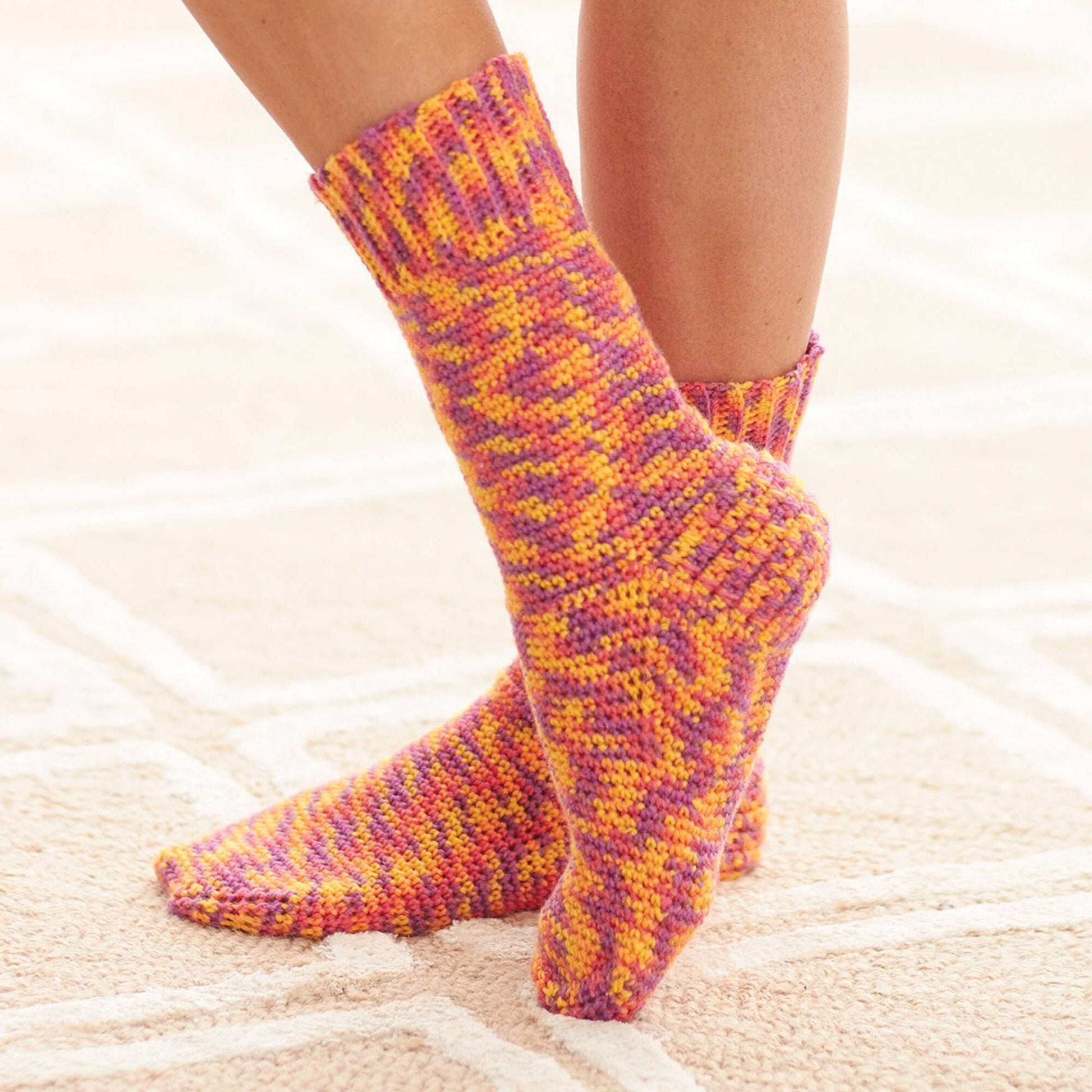 Free Bernat Basic Crochet Socks Pattern