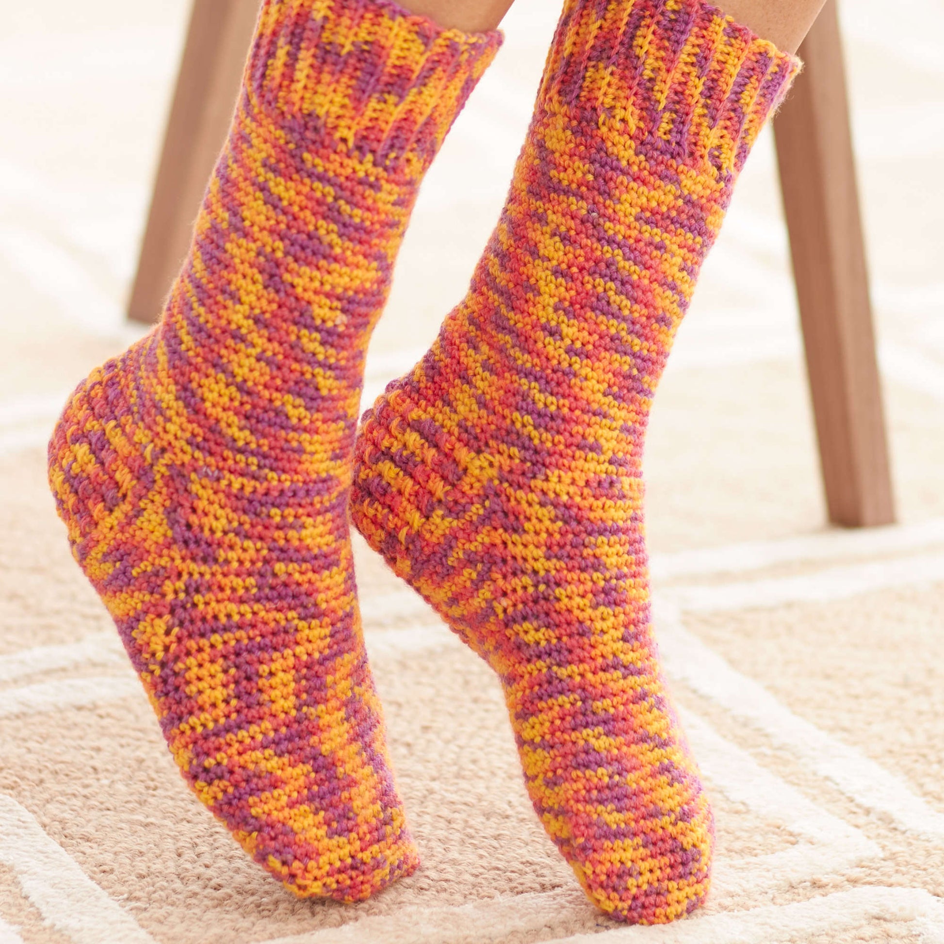 Free Bernat Basic Crochet Socks Pattern