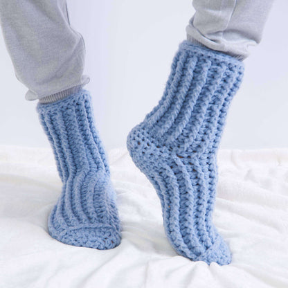 Bernat Cozy Crochet Ribbed Reading Socks L