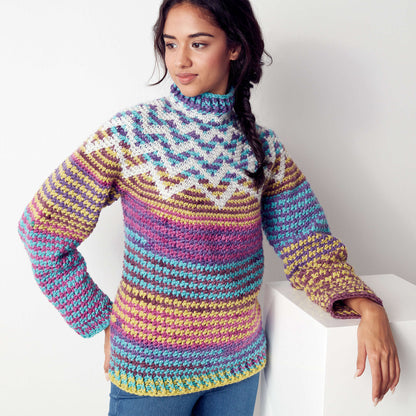 Bernat Crochet Zig-Zag Sweater 4/5XL