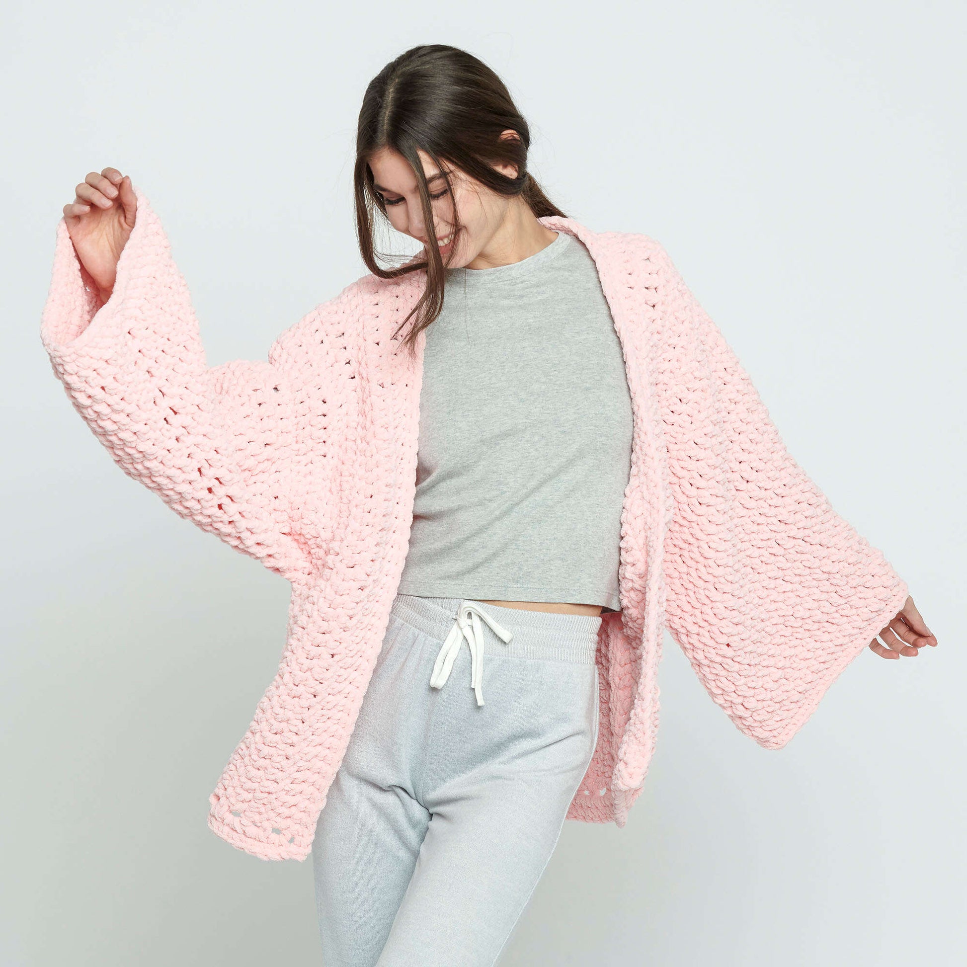 Free Beginner Bernat Cozy Oversized Cardigan Crochet Pattern