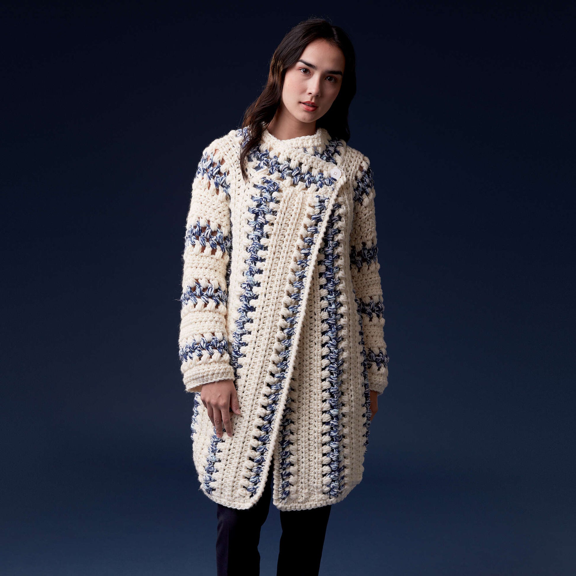 Free Easy Bernat Running Lines Jacket Crochet Pattern Yarnspirations free-easy-bernat-running-lines-jacket-crochet-pattern-yarnspirations