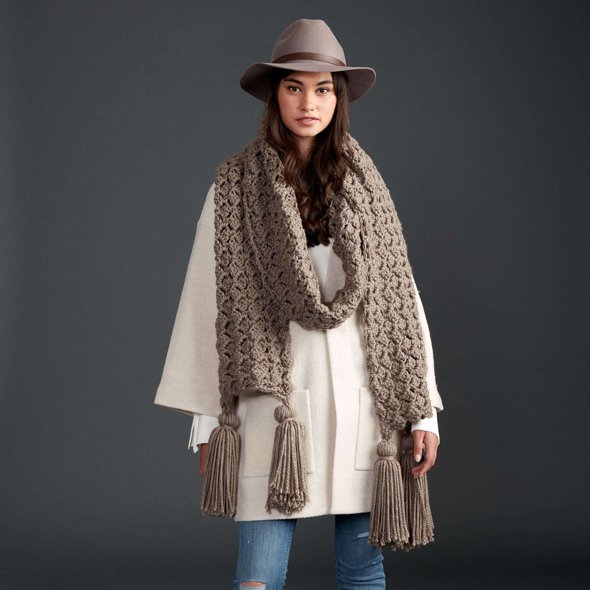 Crochet Scarf made in Bernat Softee Chunky yarn