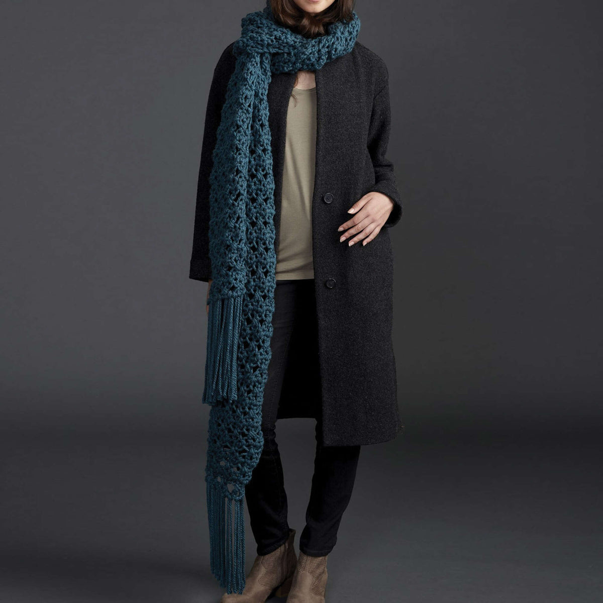 Crochet Scarf made in Bernat Softee Chunky yarn