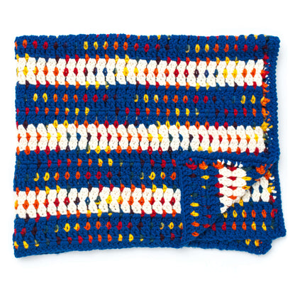 Bernat Woven-Look Striped Crochet Blanket Single Size