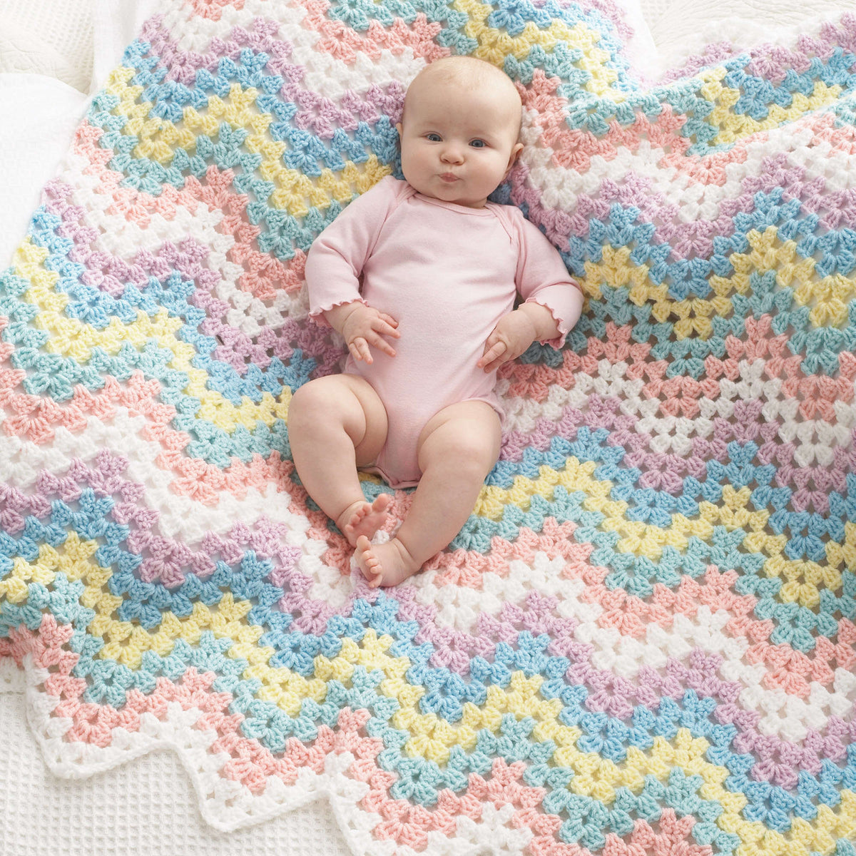Crochet Blanket made in Bernat Giggles yarn