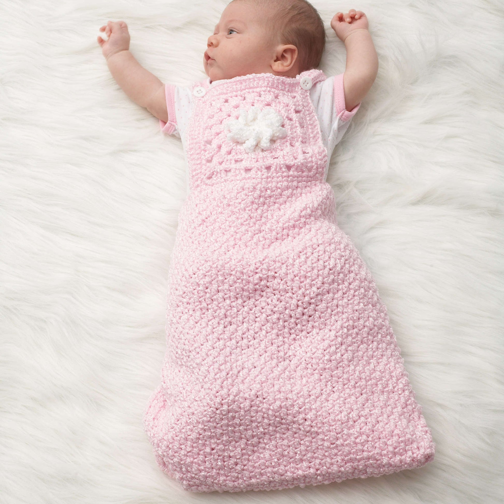 Bernat Granny Motif Crochet Baby Sack Crochet Blanket made in Bernat Baby Coordinates yarn
