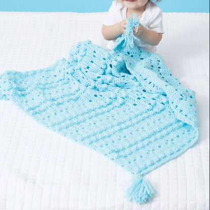 Bernat Textured Grid Baby Crochet Blanket Single Size