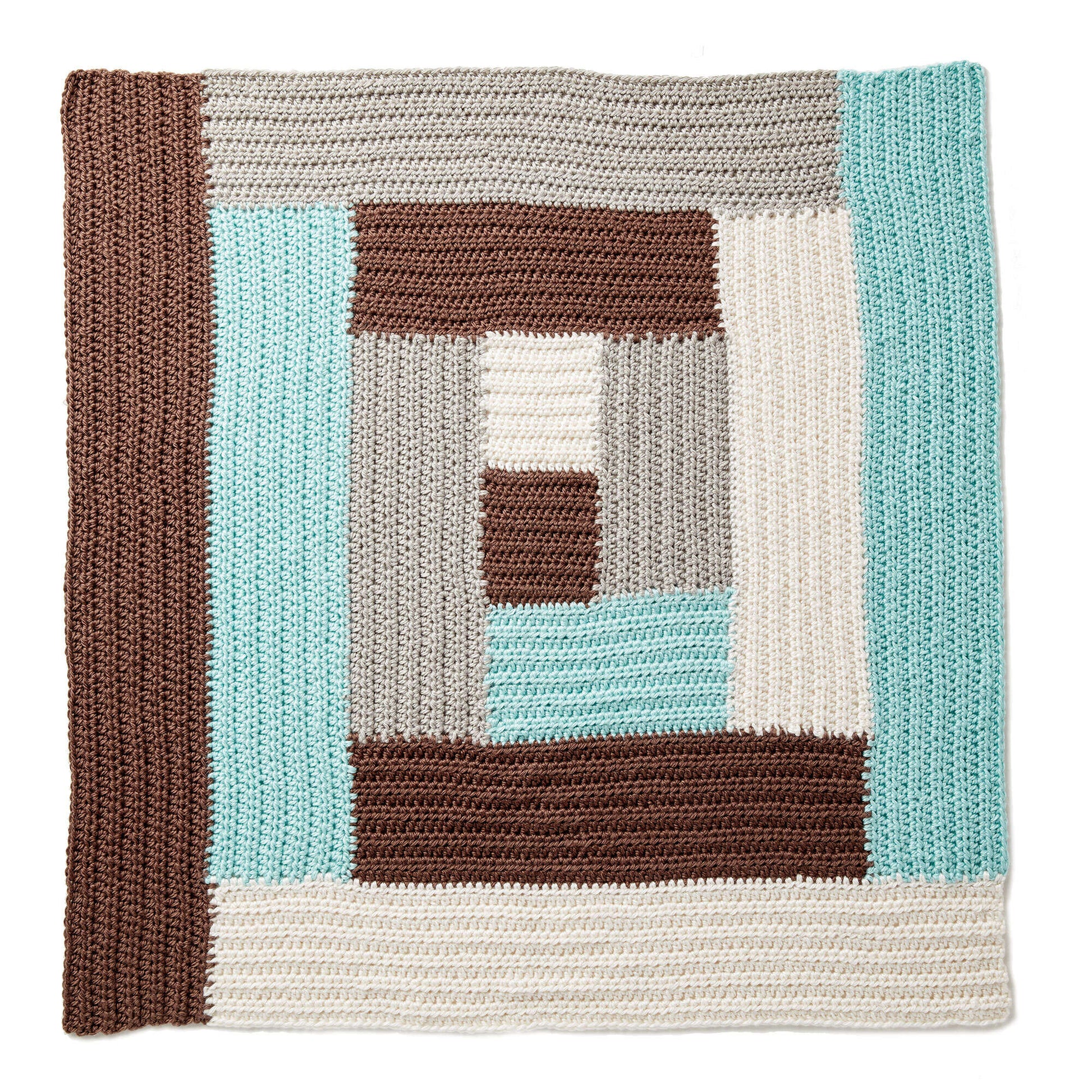 Bernat Log Cabin Crochet Baby Blanket Crochet Blanket made in Bernat Softee Baby Chunky yarn