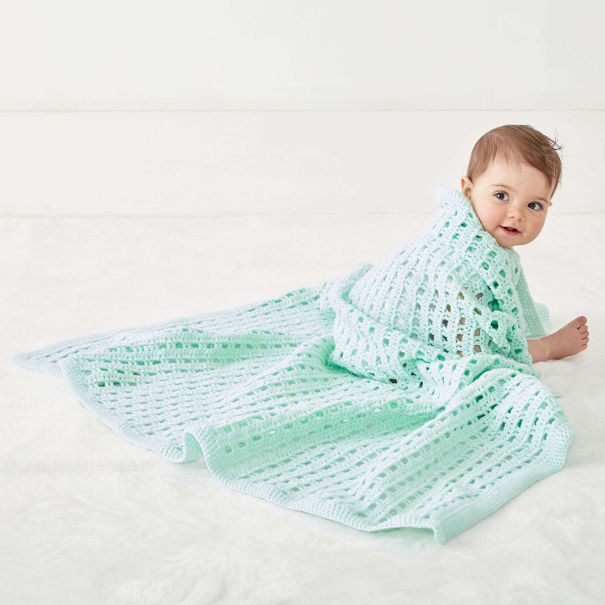 Bernat Crochet Happy Baby Blanket Crochet Blanket made in Bernat Baby Sport yarn