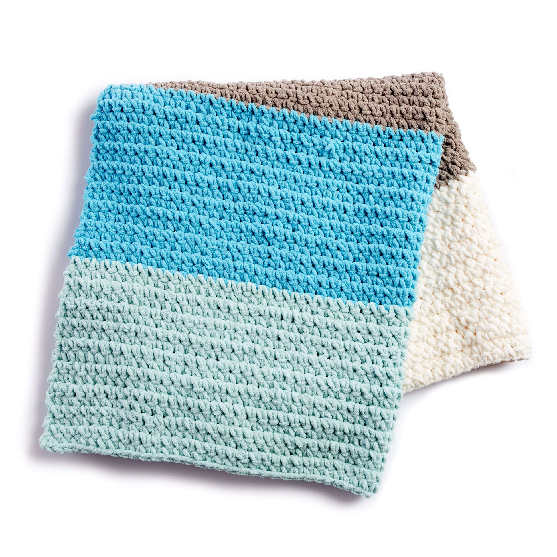 Bernat Colorblock Crochet Blanket Crochet Blanket made in Bernat Baby Blanket yarn