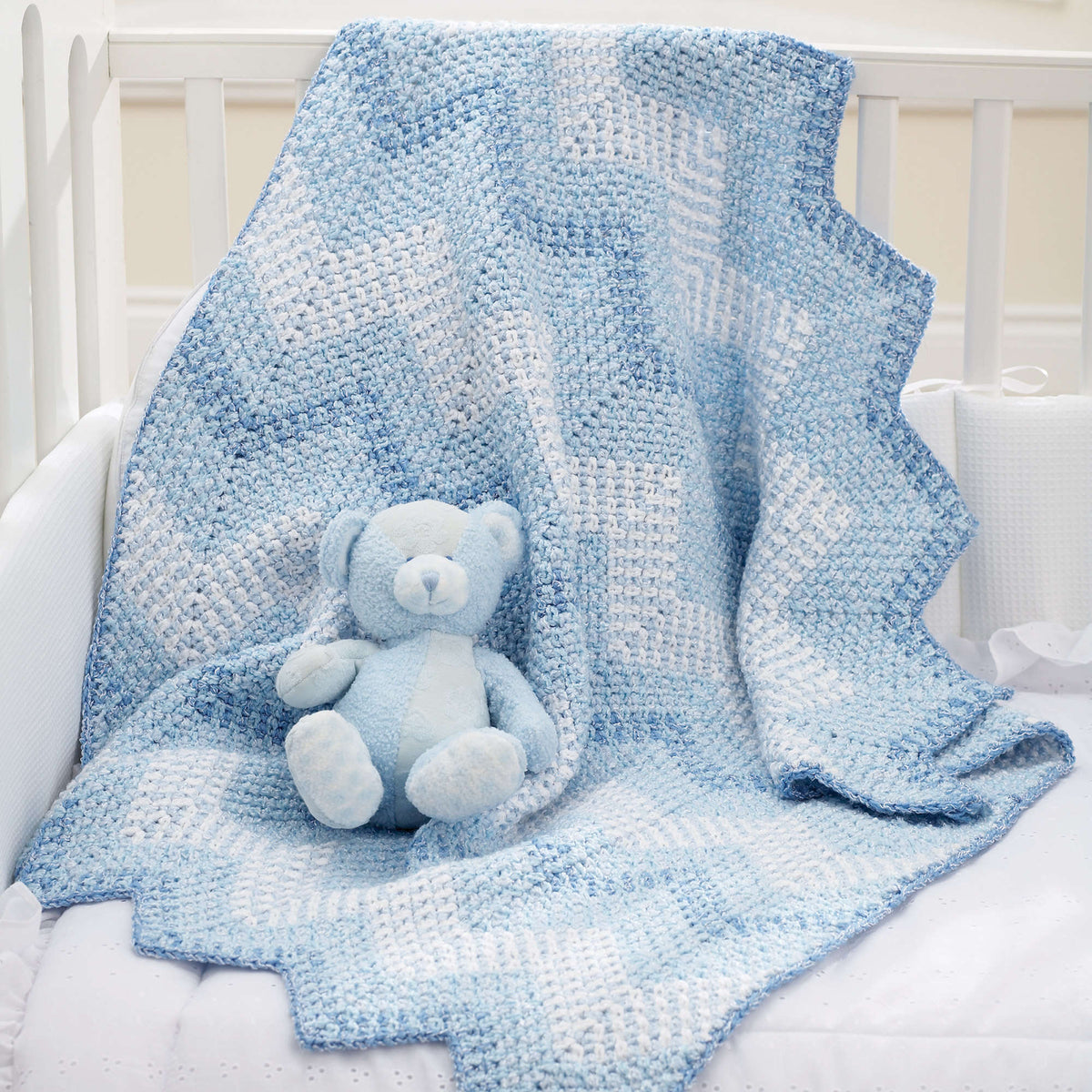 Crochet Blanket made in Bernat Baby Coordinates yarn