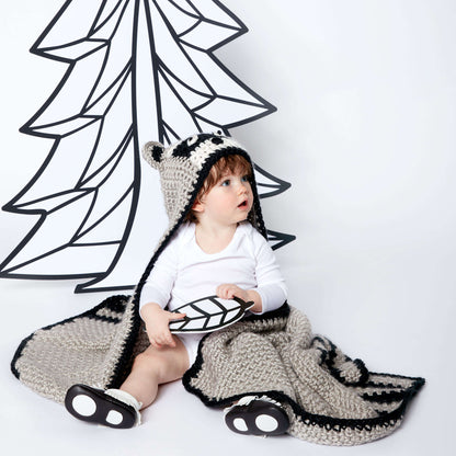 Bernat Lil' Bandit Crochet Blanket Crochet Blanket made in Bernat Softee Baby Chunky yarn