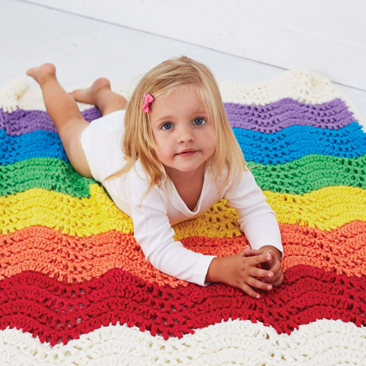 Crochet Blanket made in Bernat Softee Baby Chunky yarn