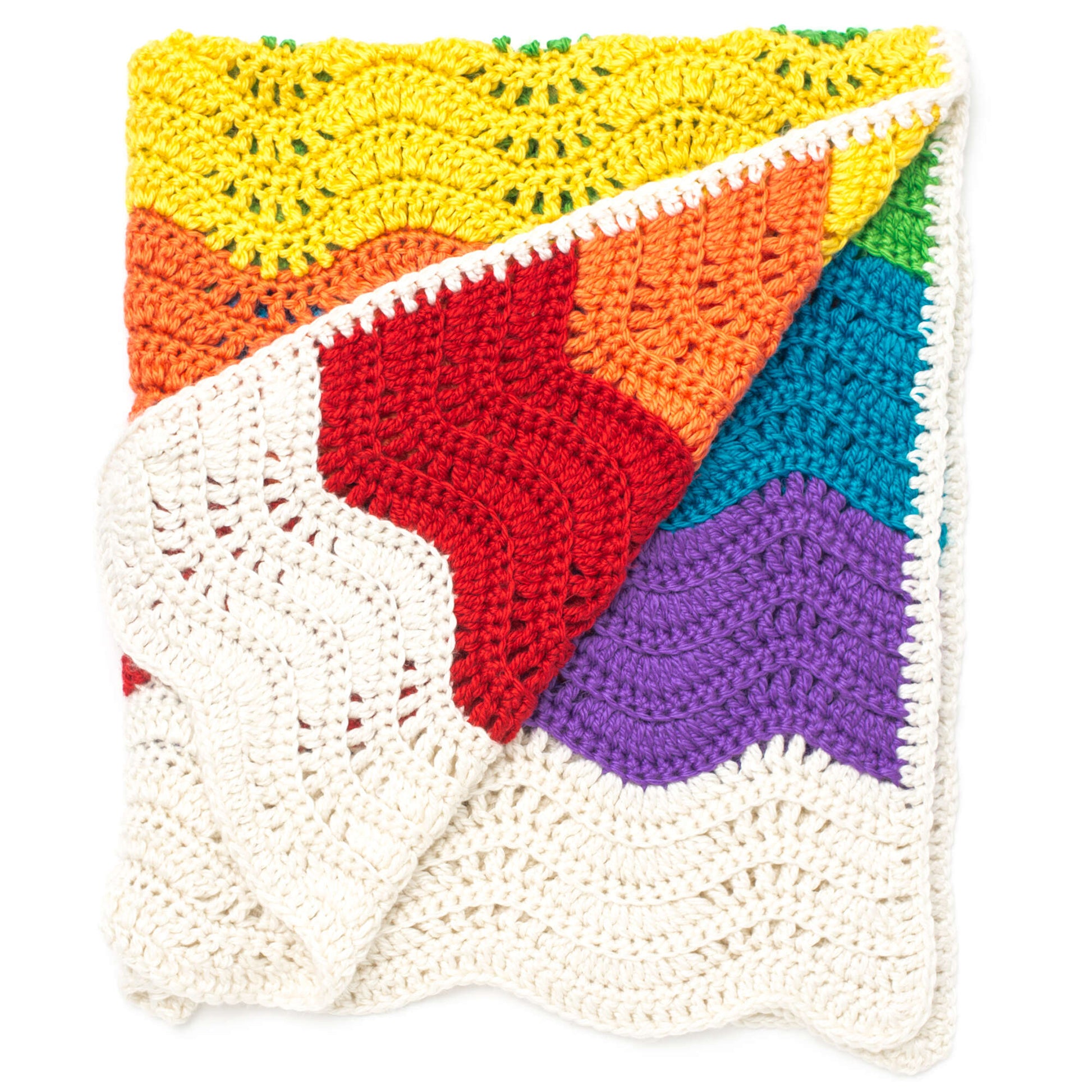 Free Bernat End Of The Rainbow Crochet Blanket Pattern