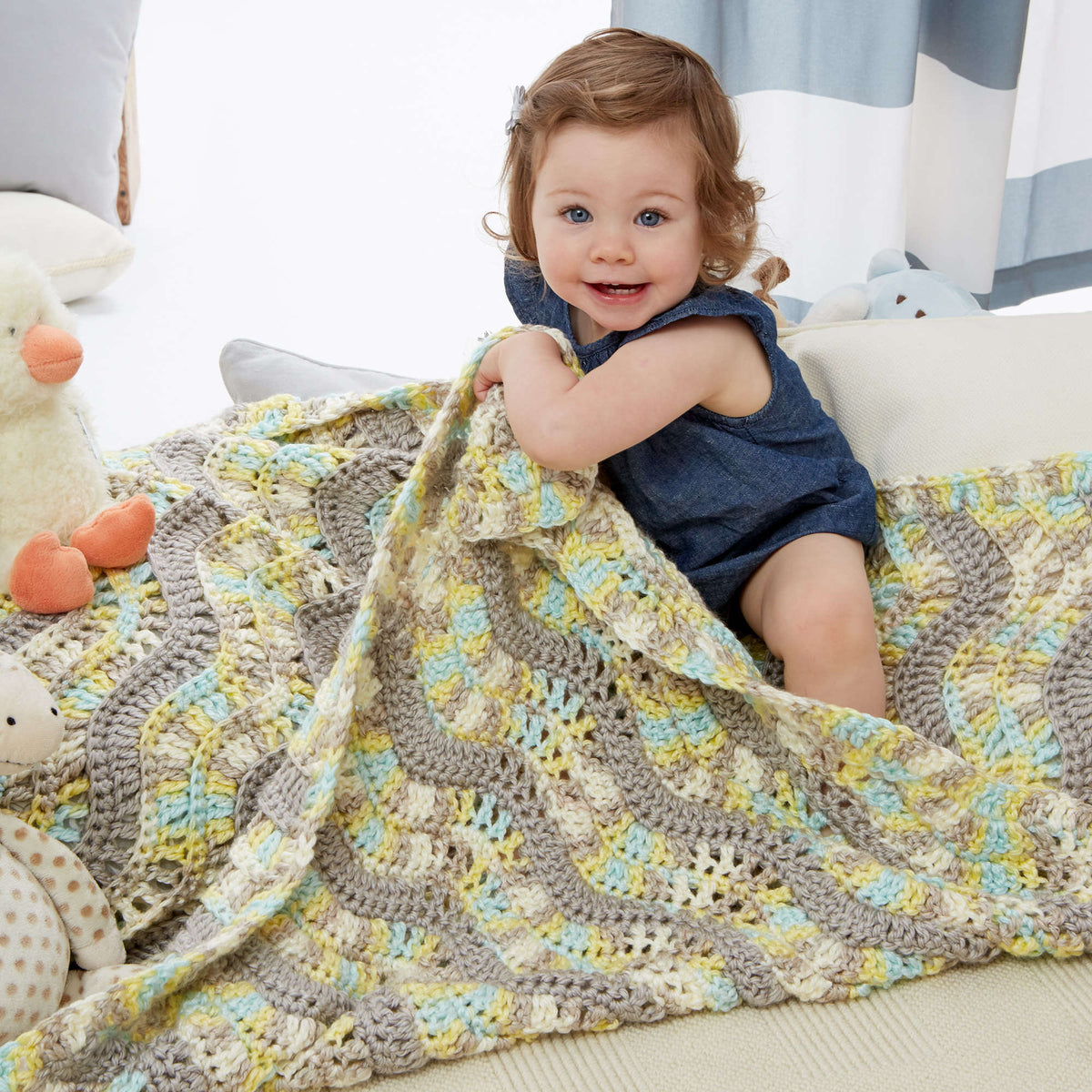 Crochet Blanket made in Bernat Softee Baby Chunky yarn