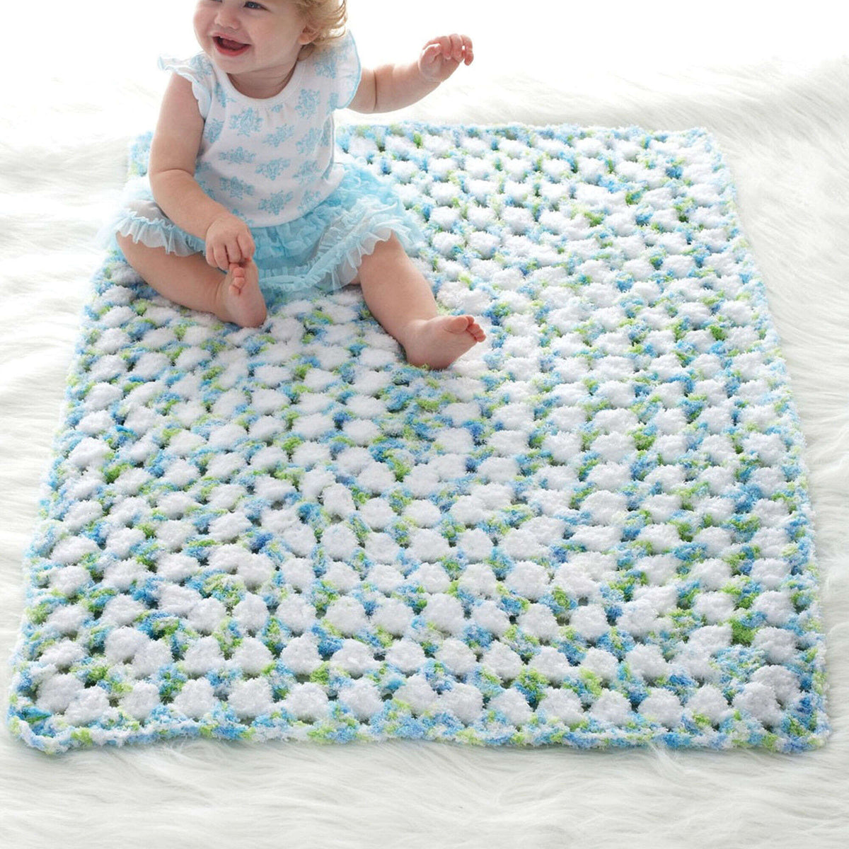Crochet Blanket made in Bernat Pipsqueak yarn