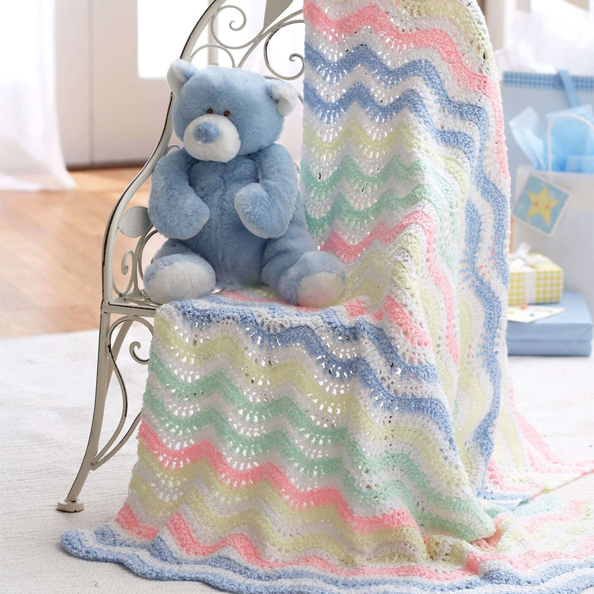 Crochet Blanket made in Bernat Baby Coordinates yarn