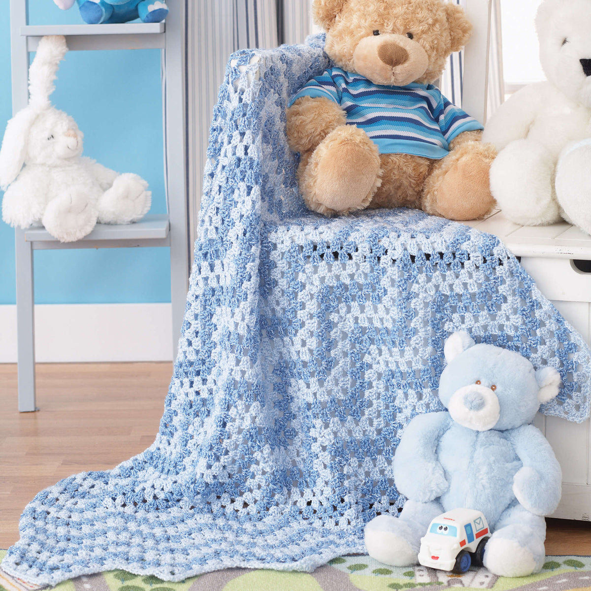 Crochet Blanket made in Bernat Baby Coordinates yarn