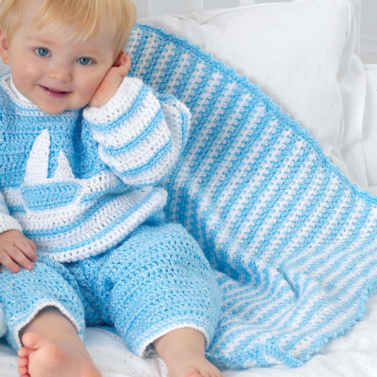 Crochet Blanket made in Bernat Baby Coordinates yarn