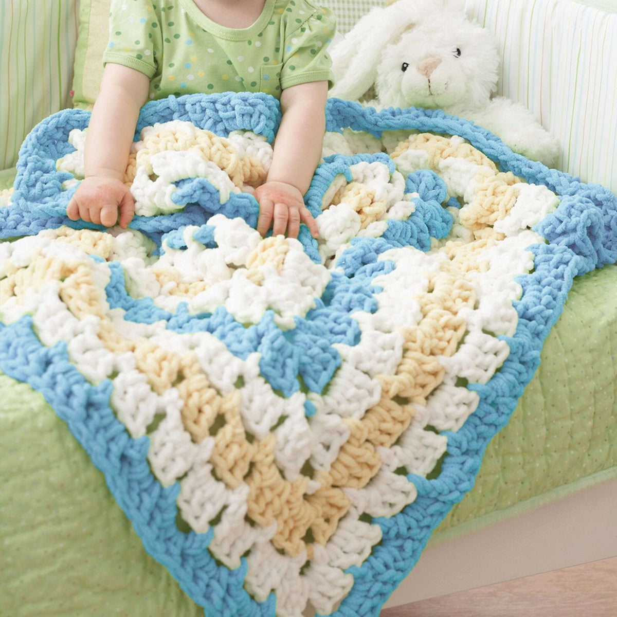 Crochet Blanket made in Bernat Super Value yarn