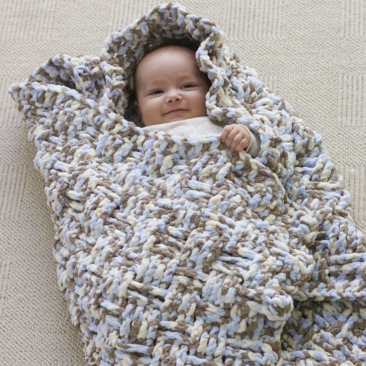 Crochet Blanket made in Bernat Baby Blanket yarn