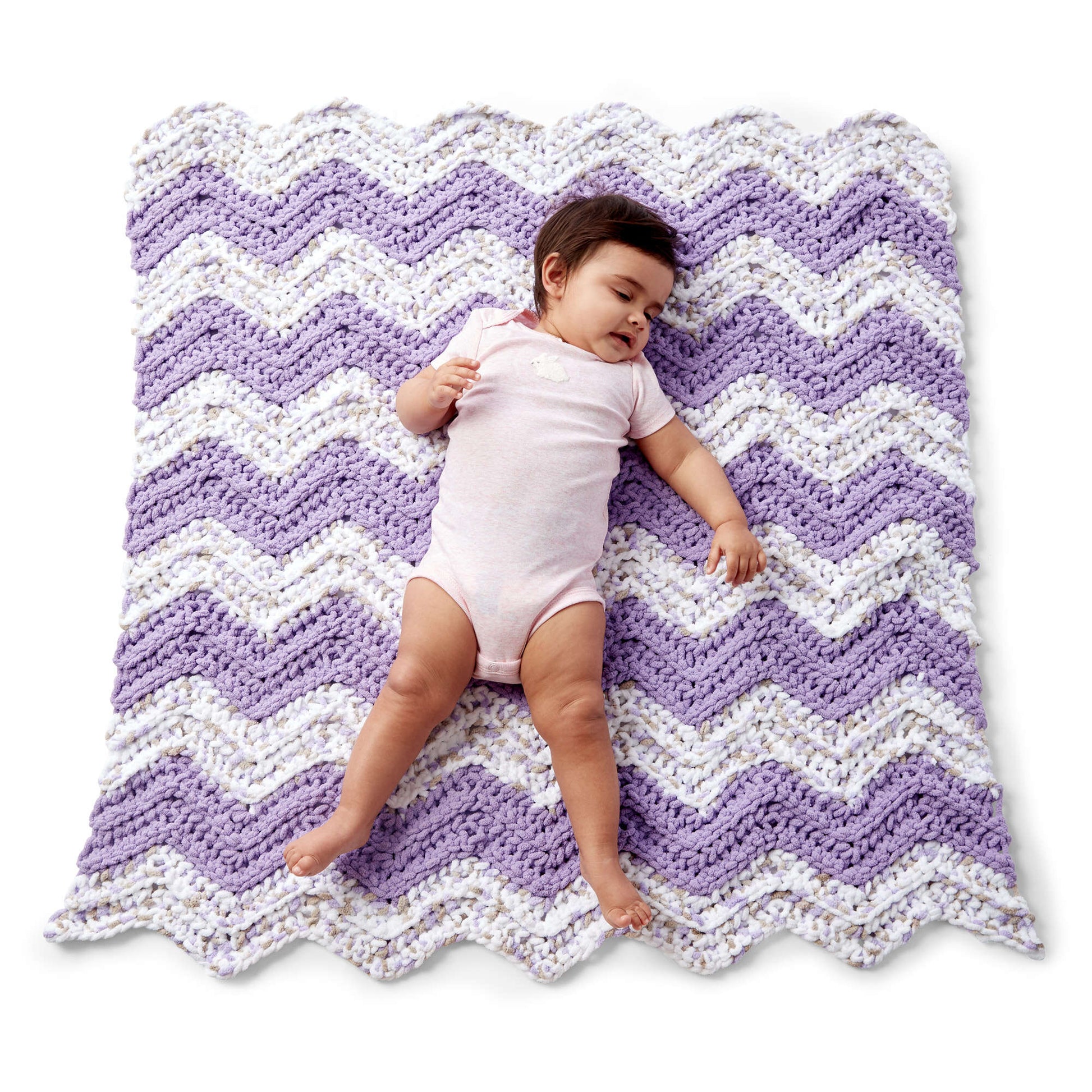 Bernat Simple Chevron Crochet Baby Blanket Crochet Blanket made in Bernat Baby Blanket yarn