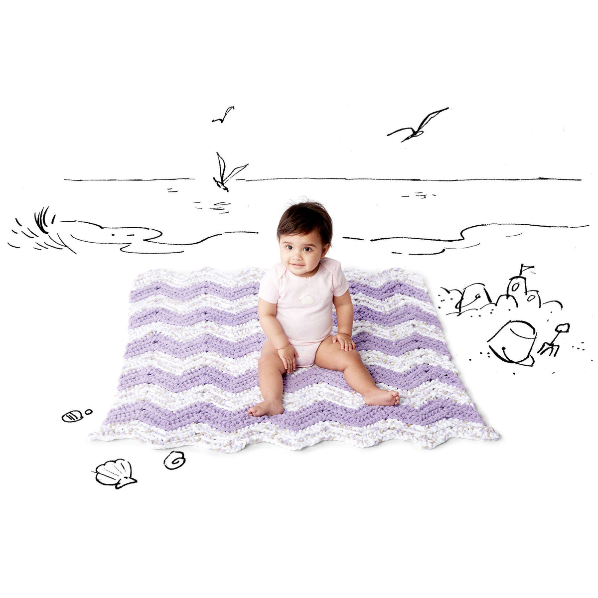 Crochet Blanket made in Bernat Baby Blanket yarn