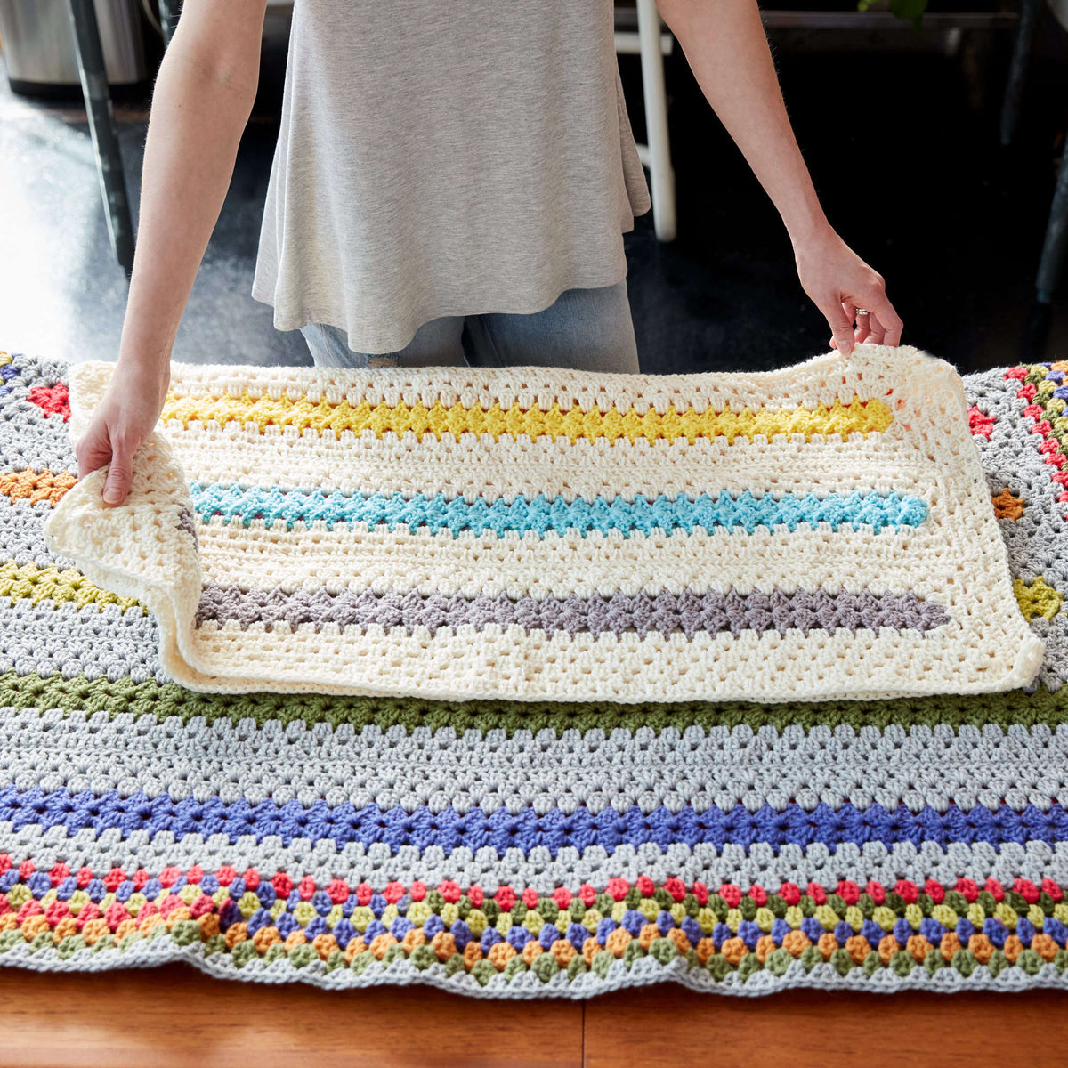 Crochet Blanket made in Bernat Super Value yarn