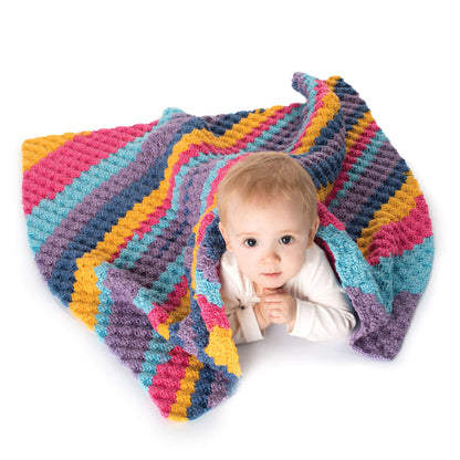 Bernat Diagonal Stripes Crochet Blanket Crochet Blanket made in Bernat Softee Baby yarn