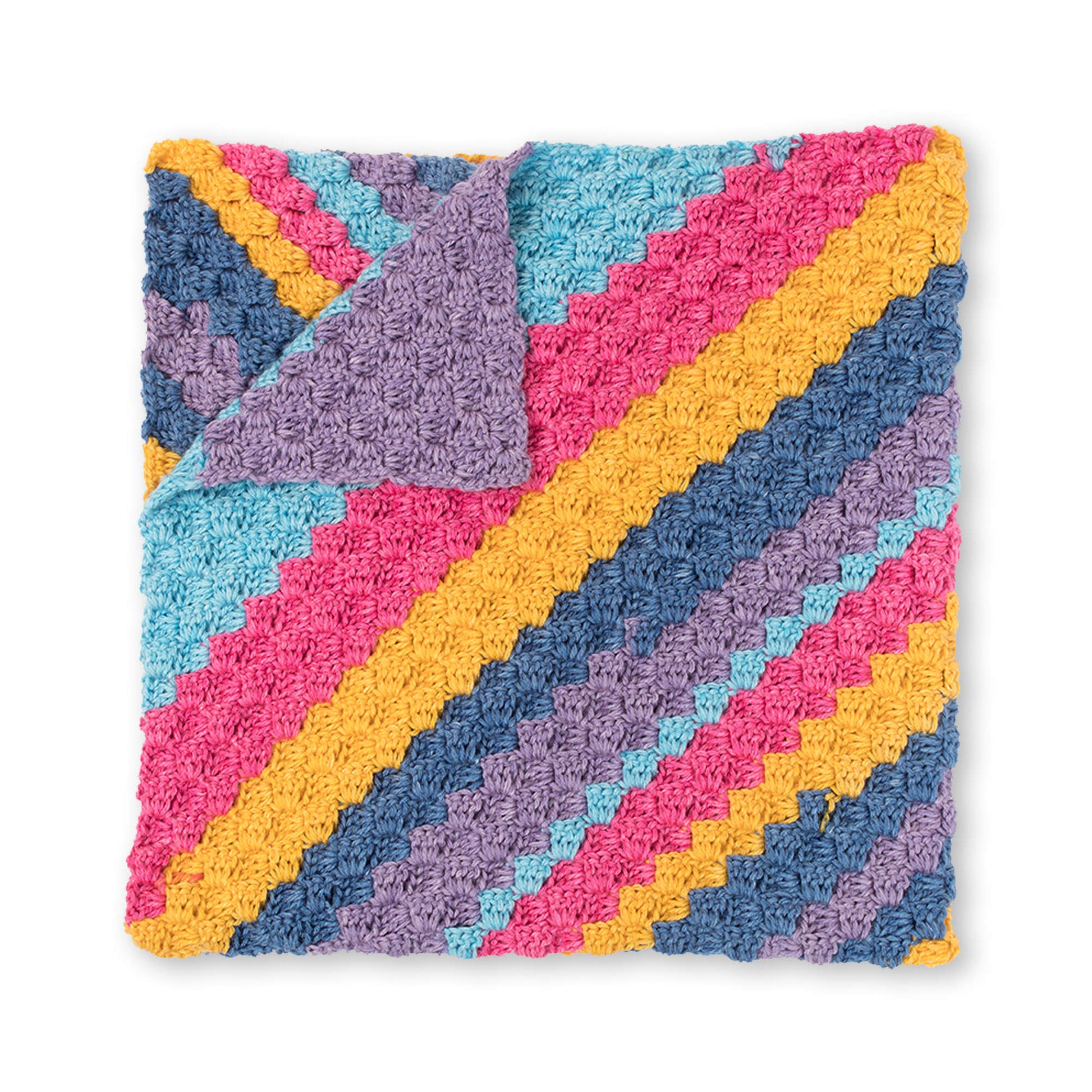 Free Bernat Diagonal Stripes Crochet Blanket Pattern