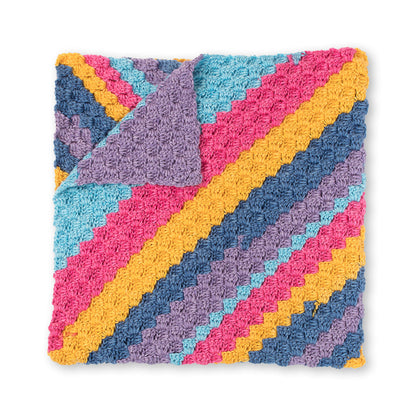 Bernat Diagonal Stripes Crochet Blanket Crochet Blanket made in Bernat Softee Baby yarn