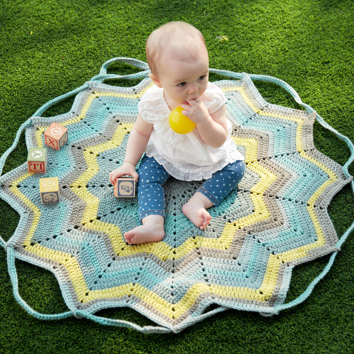 Crochet Blanket made in Bernat Pop! yarn