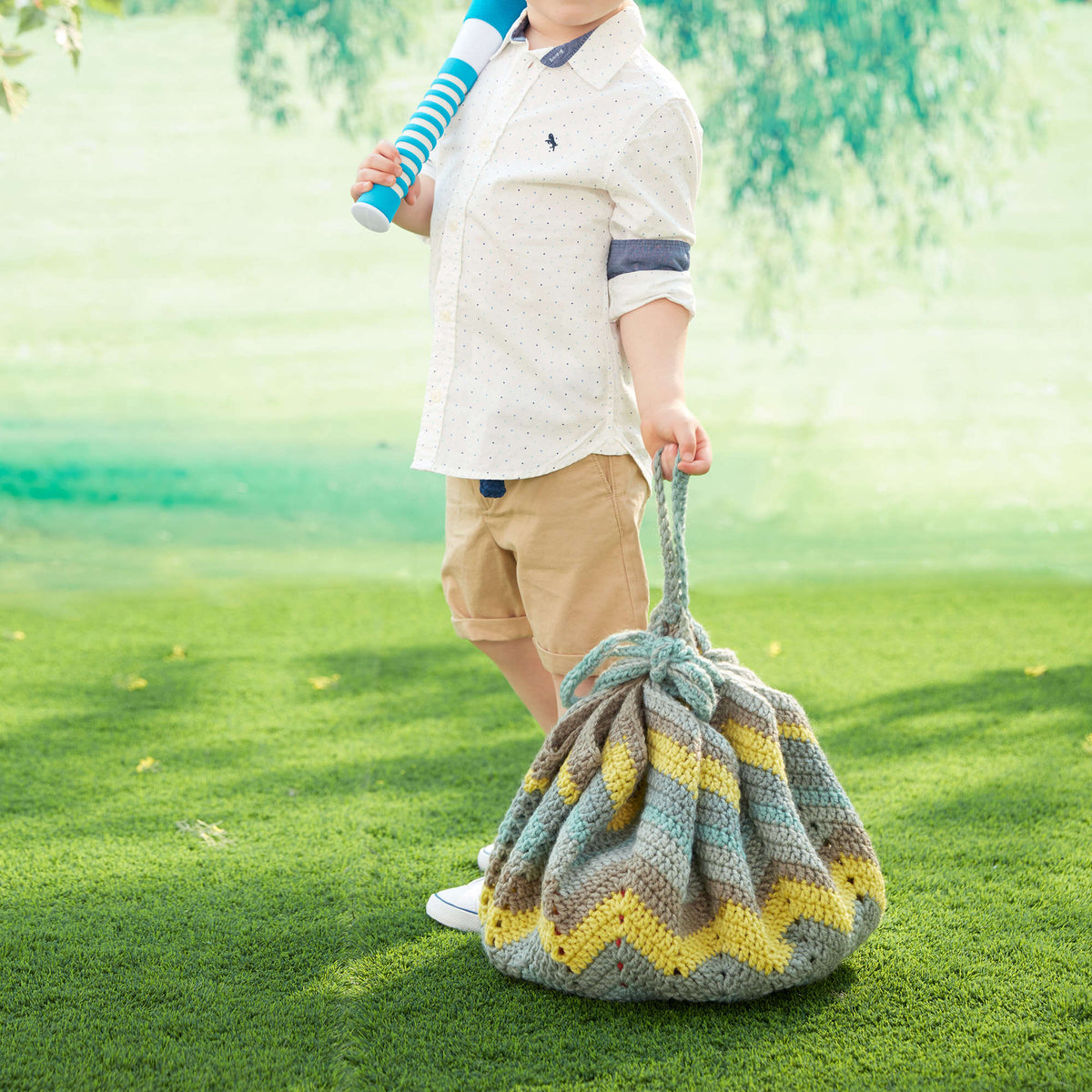 Crochet Blanket made in Bernat Pop! yarn