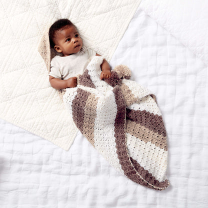 Bernat Crochet Envelope Baby Sack Crochet Blanket made in Bernat Softee Baby yarn