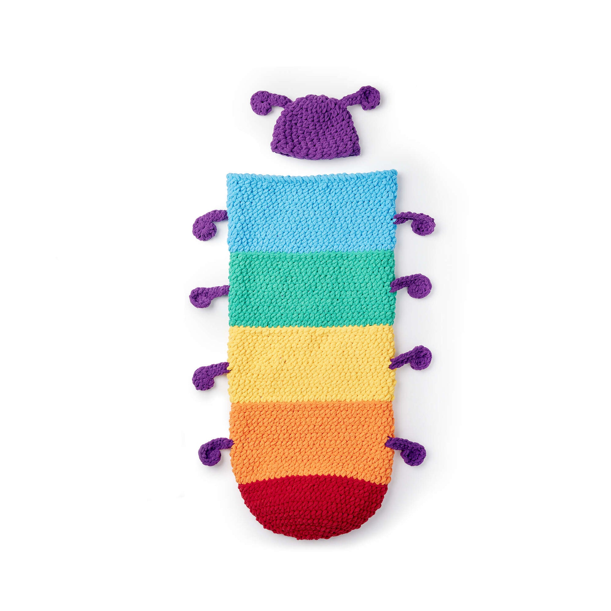 Free Bernat Caterpillar Crochet Snuggle Sack Pattern