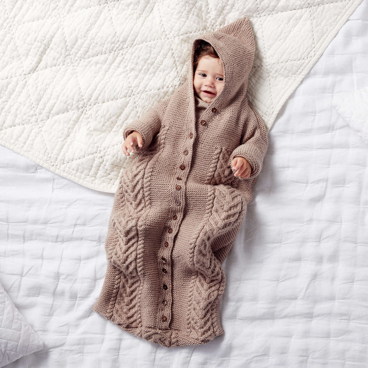 Knit Blanket made in Bernat Softee Baby yarn