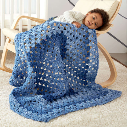 Bernat Granny Rectangle Crochet Baby Blanket Crochet Blanket made in Bernat Baby Blanket yarn