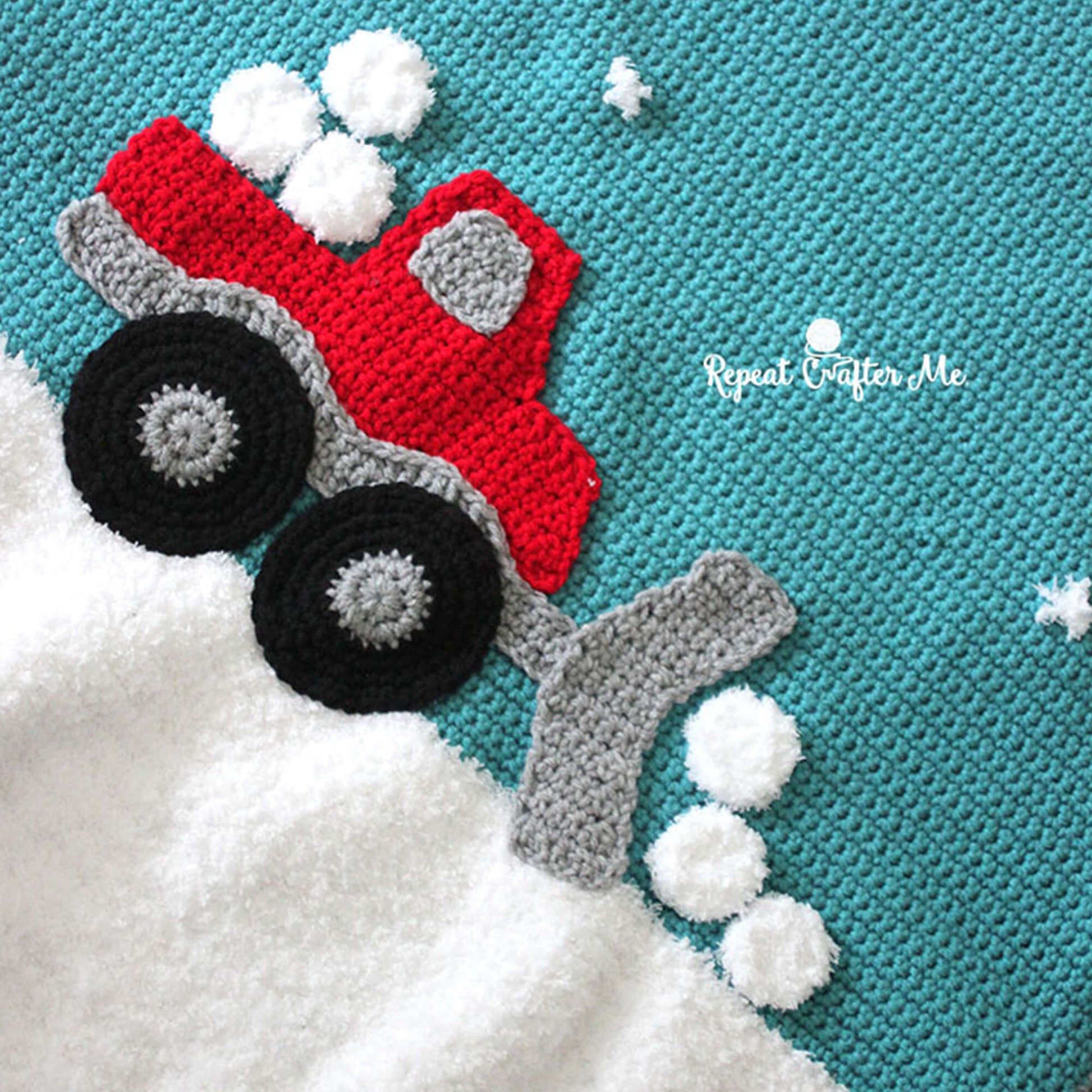 Free Bernat Crochet Snowplow Blanket Pattern