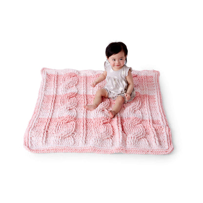 Bernat Crochet Big Cables Blanket Crochet Blanket made in Bernat Baby Blanket yarn