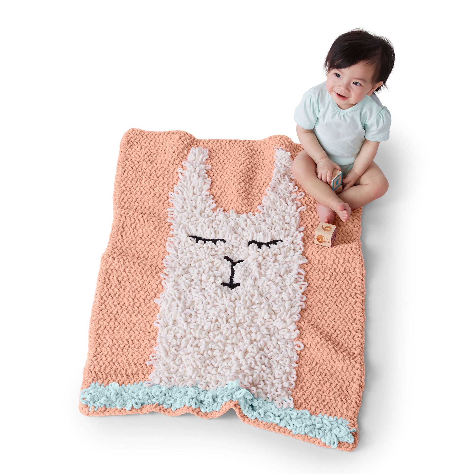 Free Bernat Loopy Llama Crochet Blanket Pattern