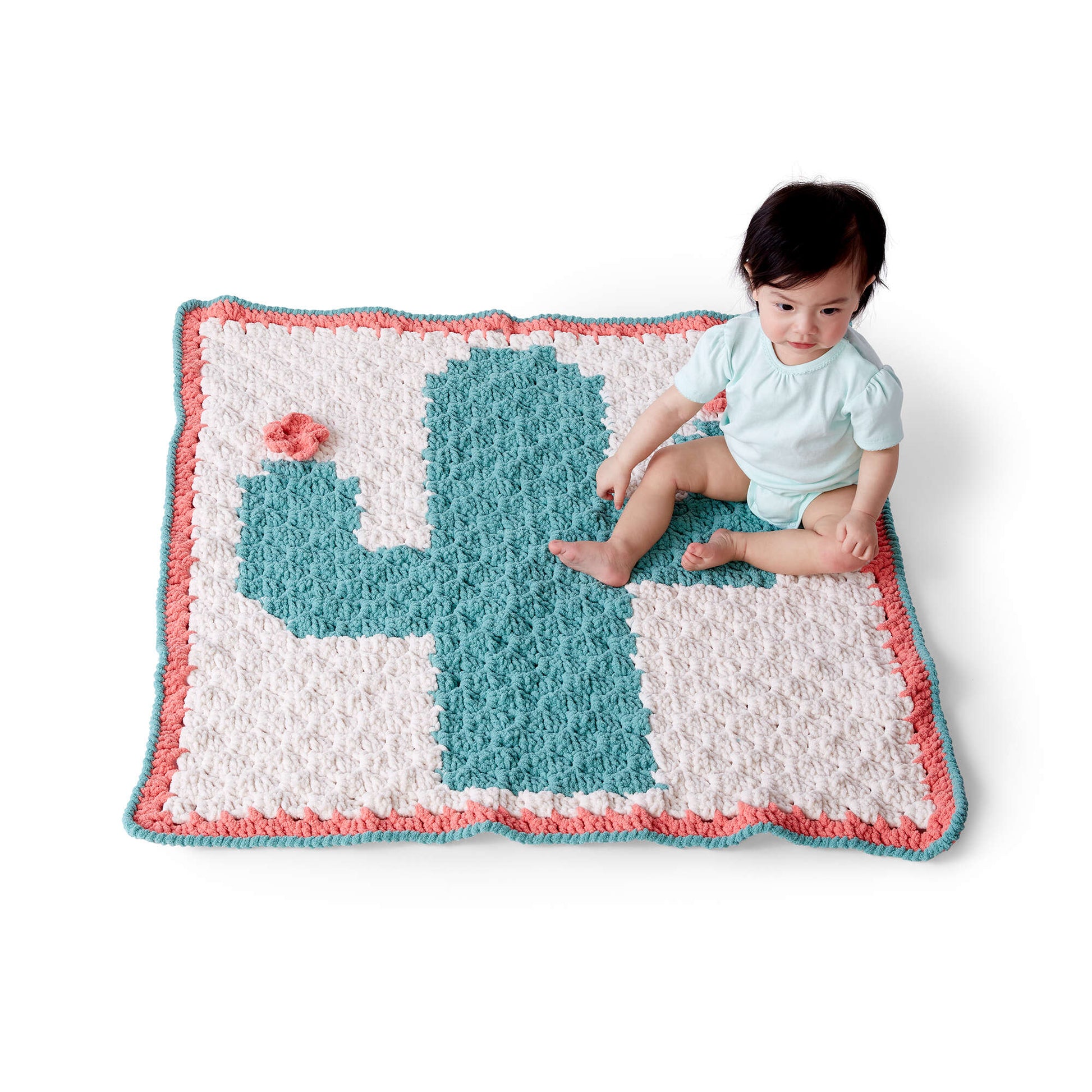 Bernat Corner To Corner Crochet Cactus Blanket Crochet Blanket made in Bernat Baby Blanket yarn
