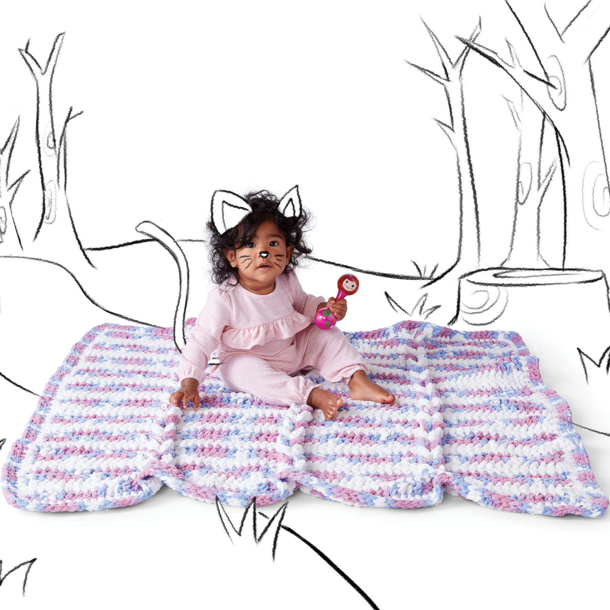 Crochet Blanket made in Bernat Baby Blanket yarn