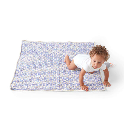 Bernat Mosaic Crochet Blanket Crochet Blanket made in Bernat Baby Crushed Velvet yarn