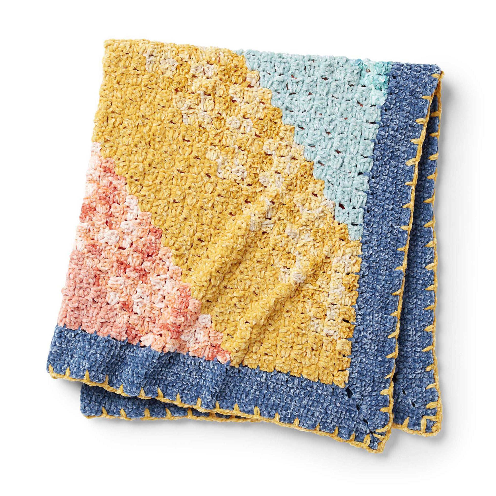 Bernat Fading Rainbow C2C Crochet Blanket Crochet Blanket made in Bernat Baby Velvet yarn