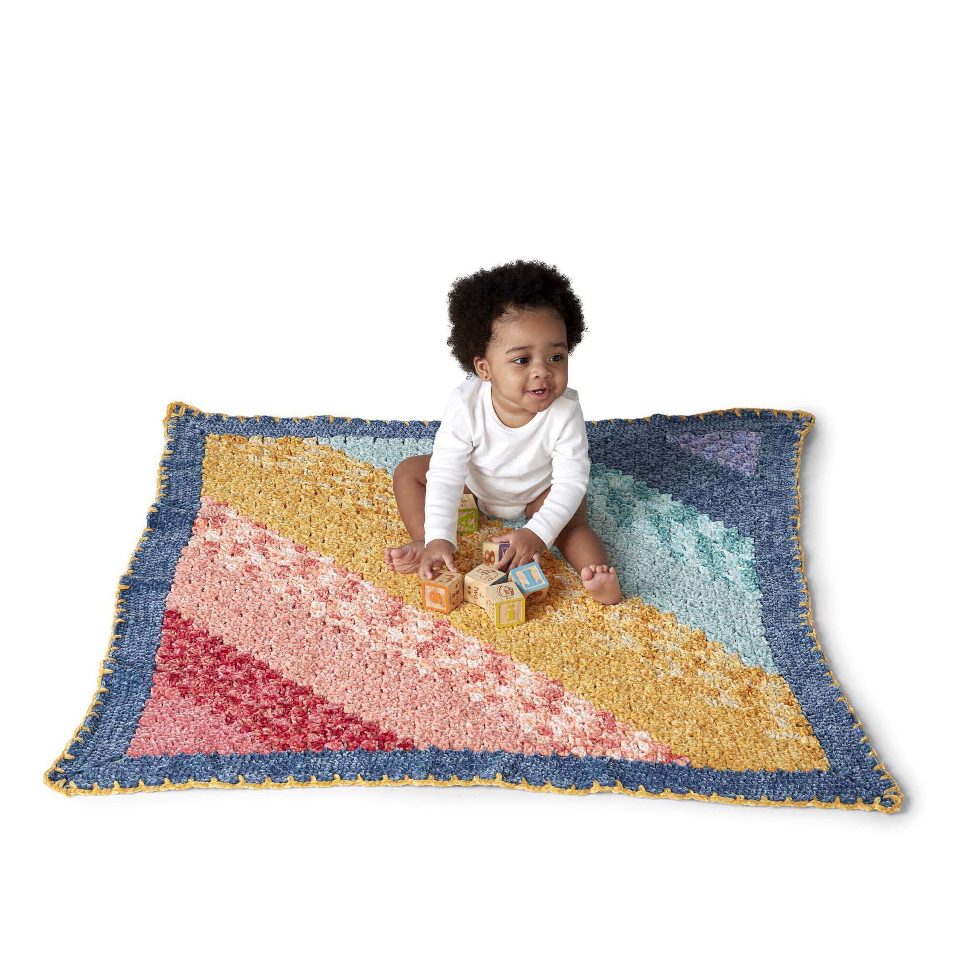 Free Bernat Fading Rainbow C2C Crochet Blanket Pattern