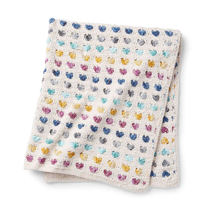Bernat Heart Stripe Crochet Baby Blanket Version 2