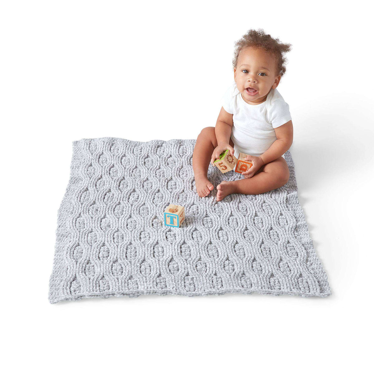 Crochet Blanket made in Bernat Baby Velvet yarn