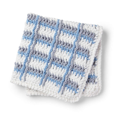 Bernat Plaid Look Crochet Blanket Crochet Blanket made in Bernat Baby Blanket yarn