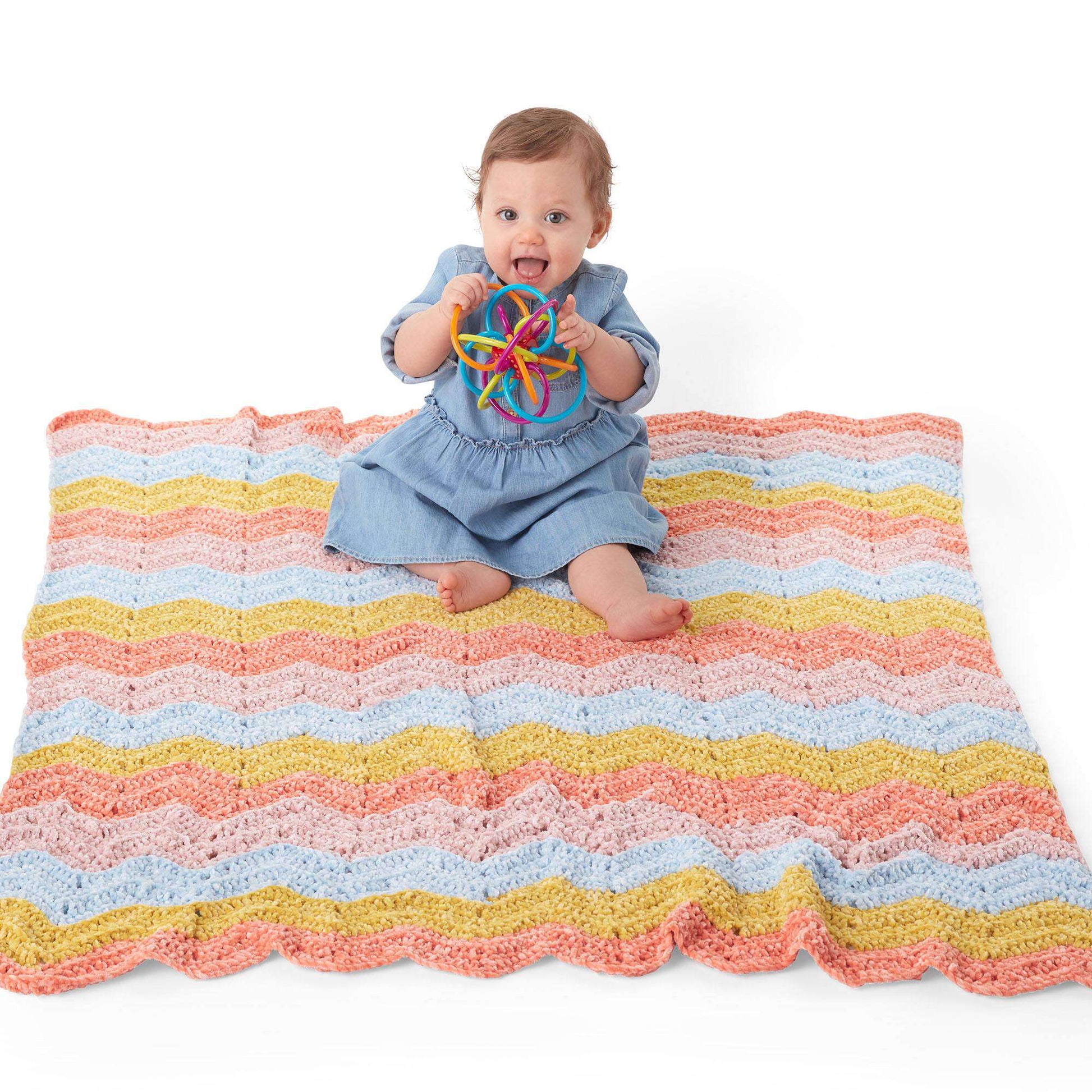 Free Bernat Zig And Zag Crochet Baby Blanket Pattern